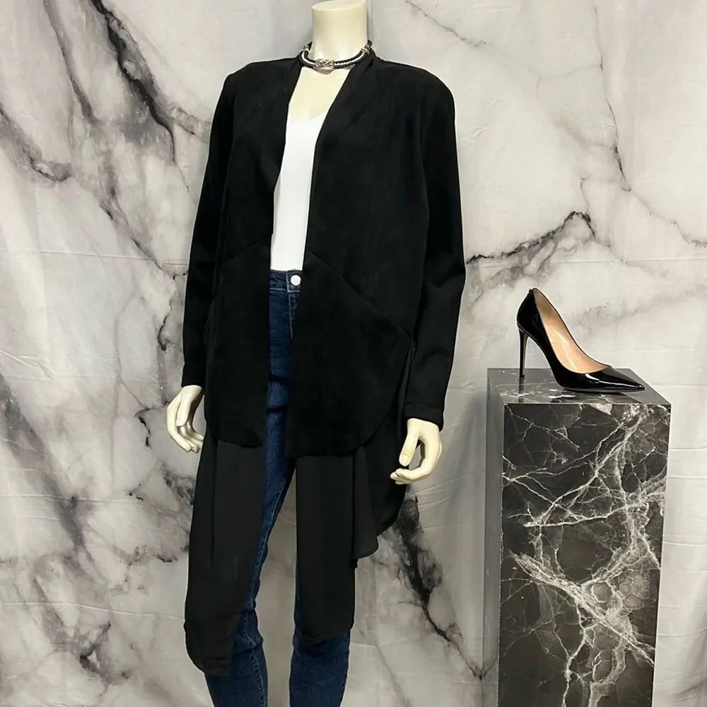 * Truth + Style black, plush, suit style jacket, elegant sophisticated